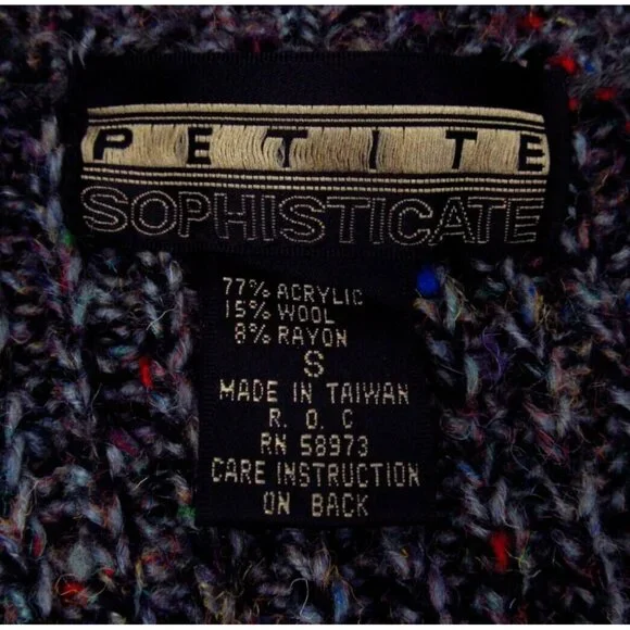 Vintage Petite Sophisticate Cardigan Sweater Womens Small Cable Knit Open V-Neck - Picture 3 of 12